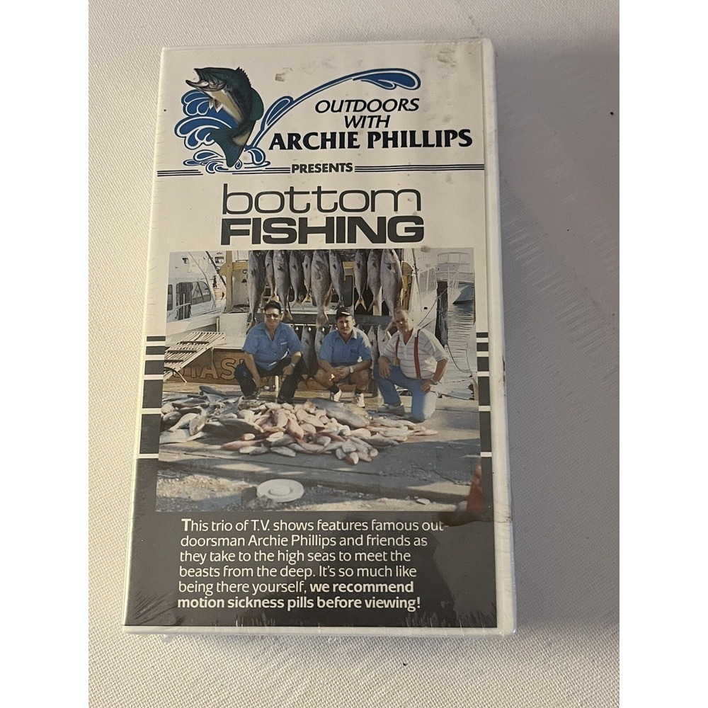 Outdoors With Archie Phillips Bottom Fishing VHS Vtg 1989 New Sealed - Rare